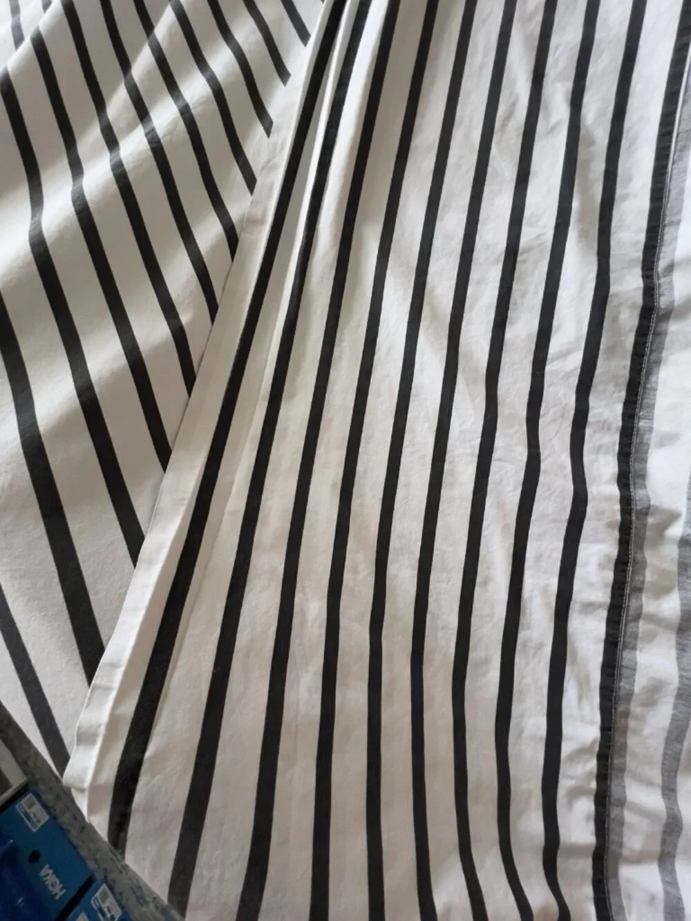 FULL FLAT Sheet Black White Stripe 100% Cotton Pirate LAND Of NOD 81